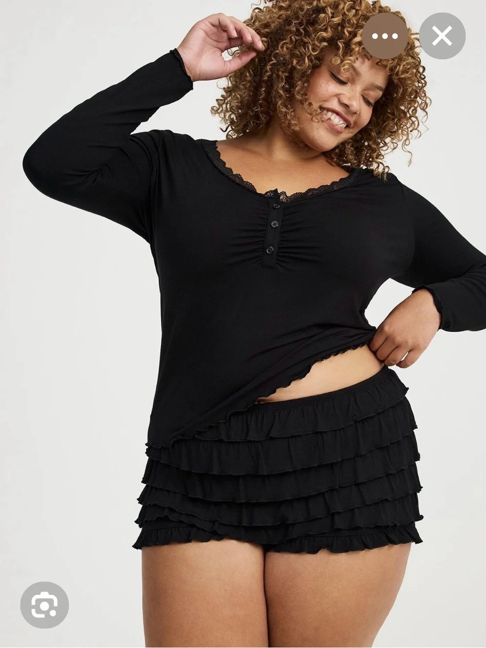 New!  Torrid Black Ruffle Bloomer Shorts - Picture 6 of 7